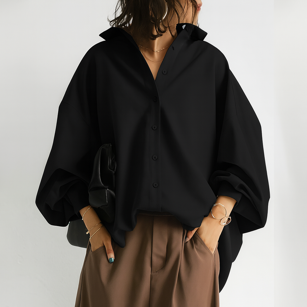 Damen Bluse Locker Geschnitten Weiß