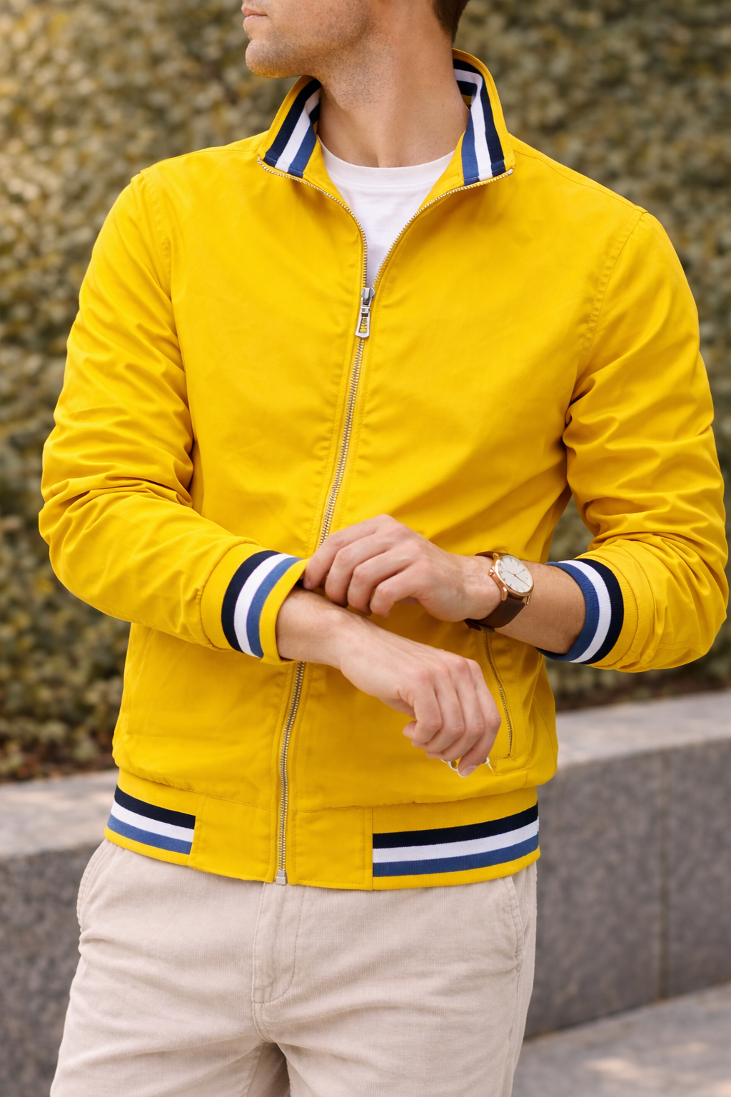 Herren Leichte Jacke Reißverschluss Stehkragen