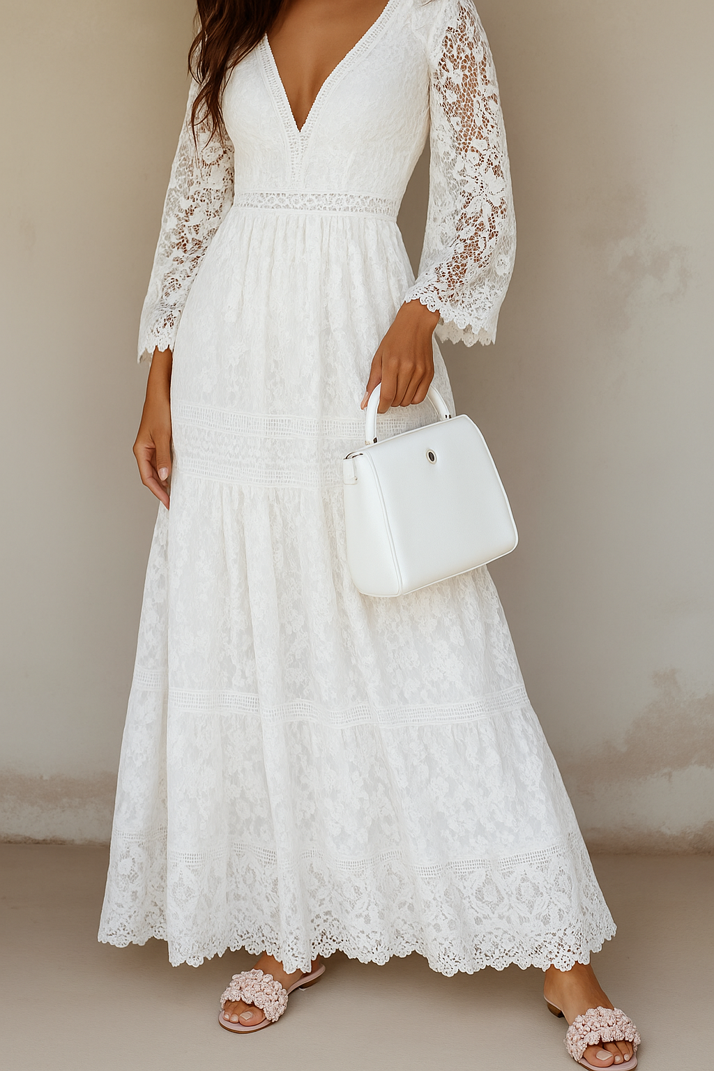 Damen Langkleid Blumenmuster