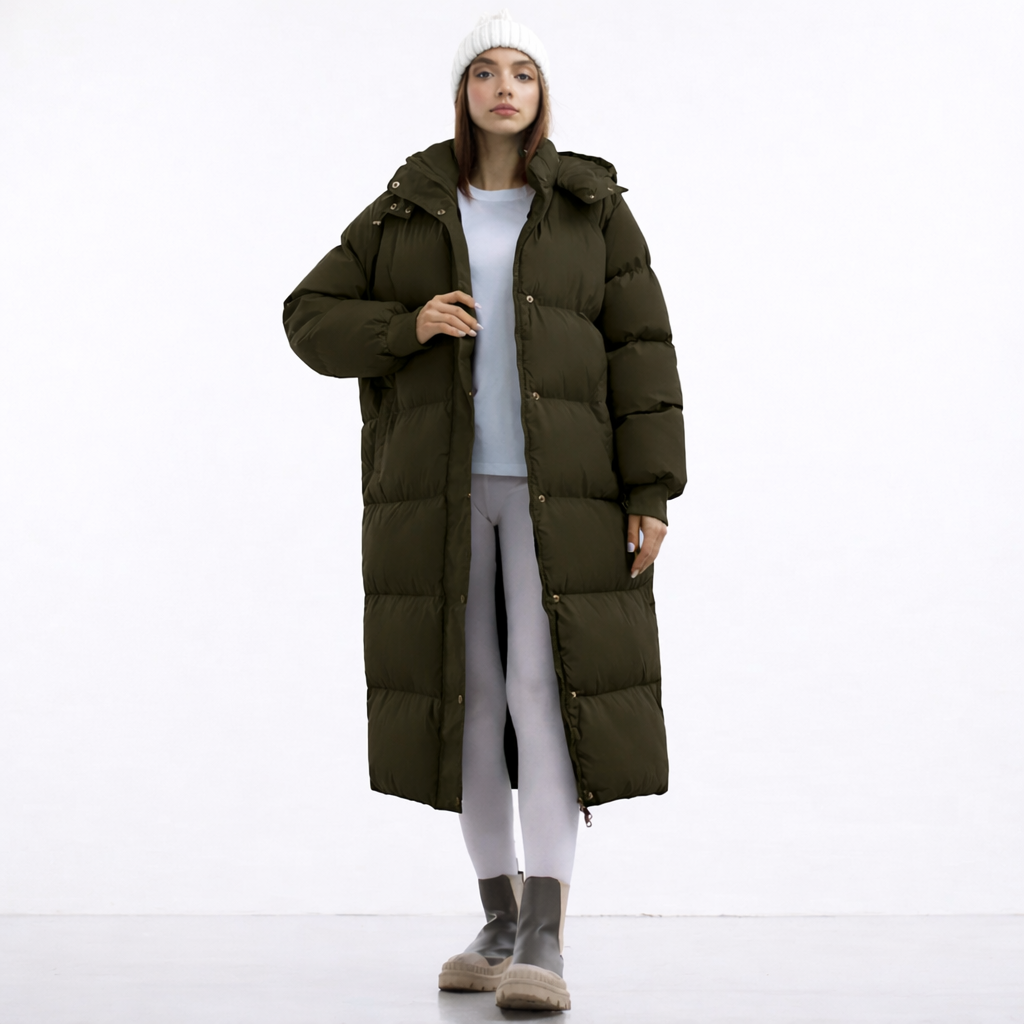 Damen Winterjacke Lange Ausführung Mit Kapuze
