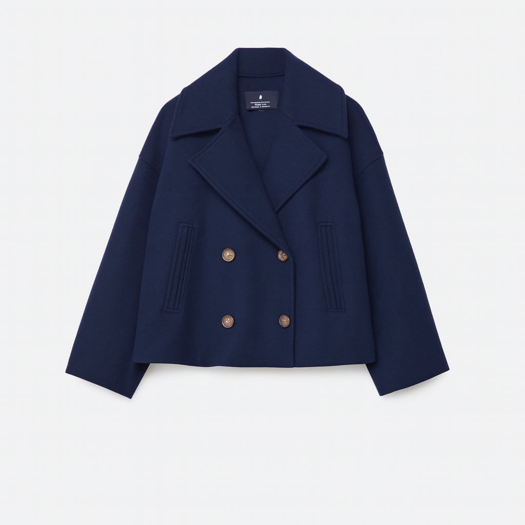 Damen Kurzmantel Doppelknopfleiste Elegantes Design