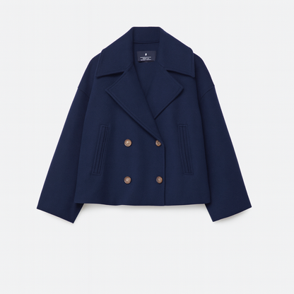 Damen Kurzmantel Doppelknopfleiste Elegantes Design