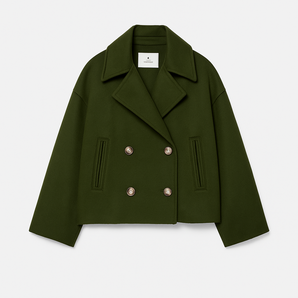 Damen Kurzmantel Doppelknopfleiste Elegantes Design