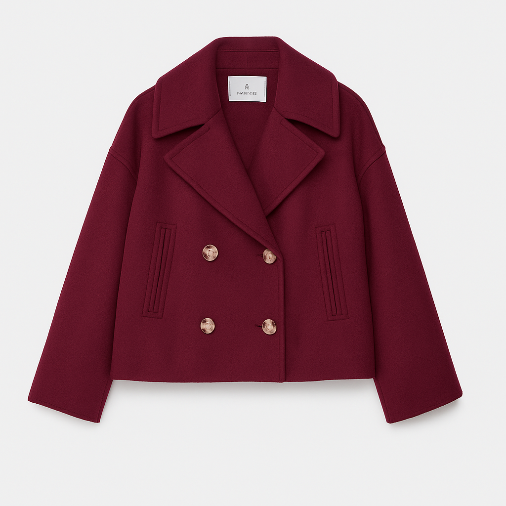 Damen Kurzmantel Doppelknopfleiste Elegantes Design