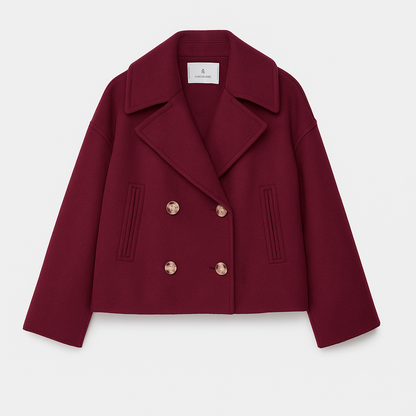 Damen Kurzmantel Doppelknopfleiste Elegantes Design
