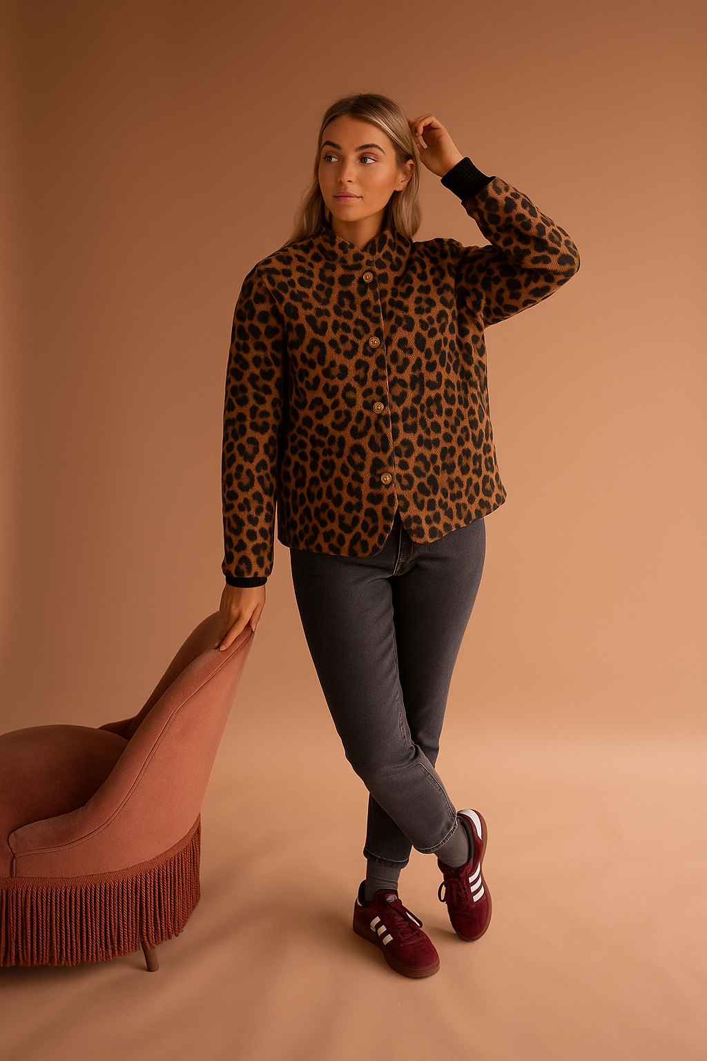 Damen Kurzjacke Musterakzent