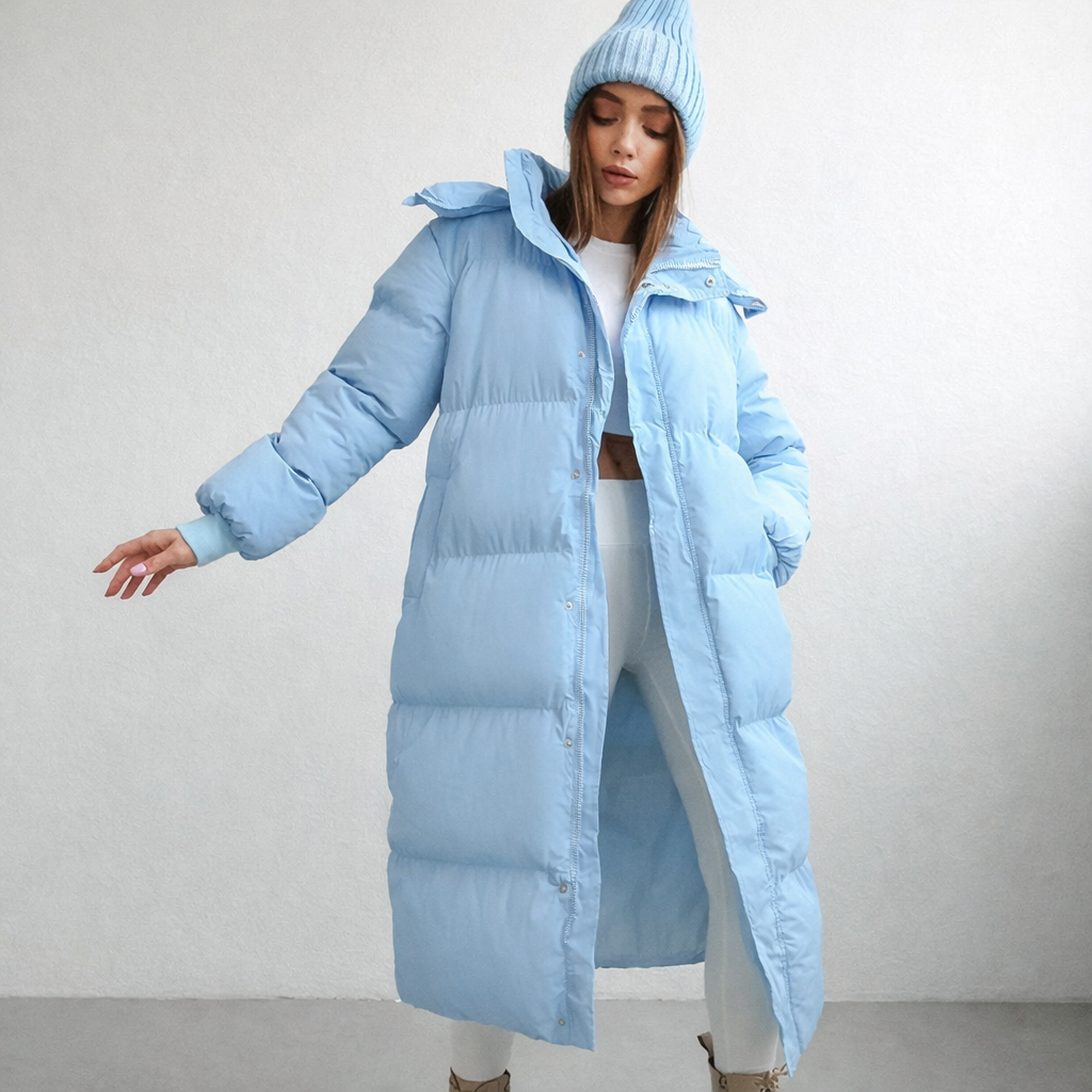 Damen Winterjacke Lange Ausführung Mit Kapuze