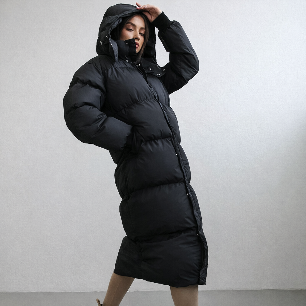 Damen Winterjacke Lange Ausführung Mit Kapuze