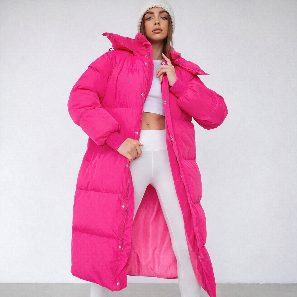 Damen Winterjacke Lange Ausführung Mit Kapuze