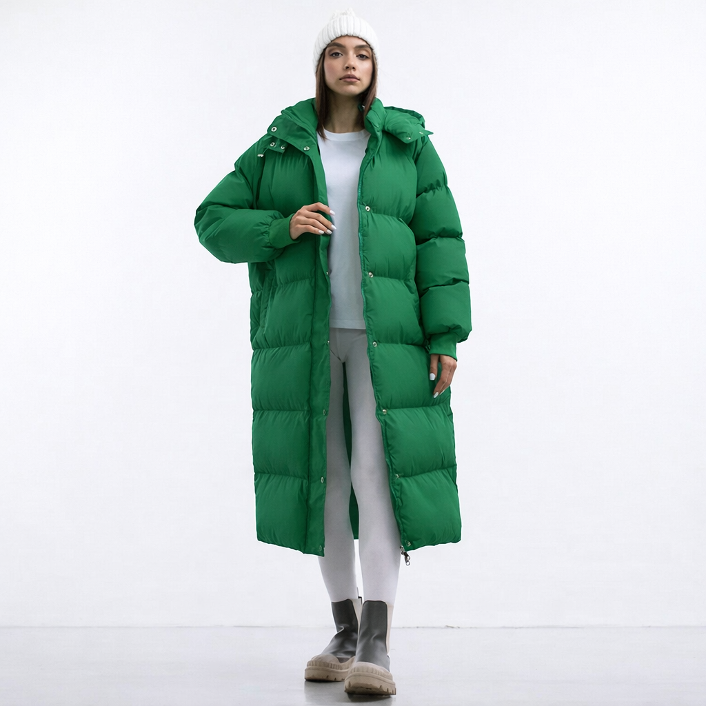 Damen Winterjacke Lange Ausführung Mit Kapuze