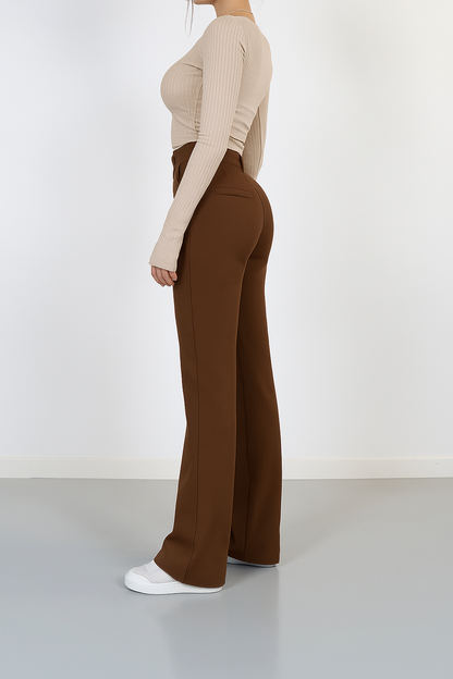 Damenhose Hohe Taille Gerade Beine