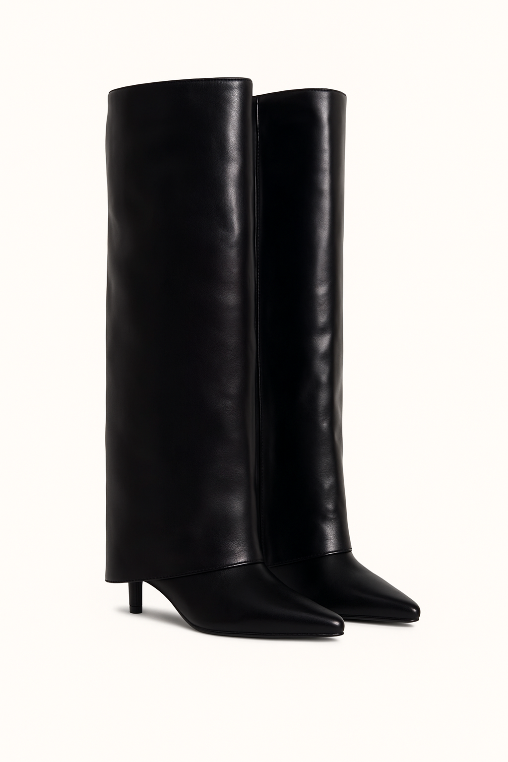 Damen Absatzstiefel Elegant Leder