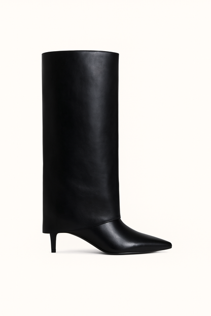 Damen Absatzstiefel Elegant Leder