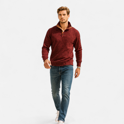 Levi Herren Strickpullover Stehkragen Patchwork
