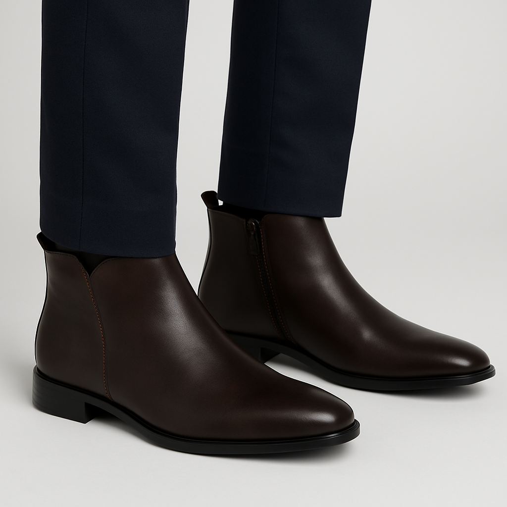 Herren Stiefel Glatte Schaftform Elastischer Seiteneinsatz