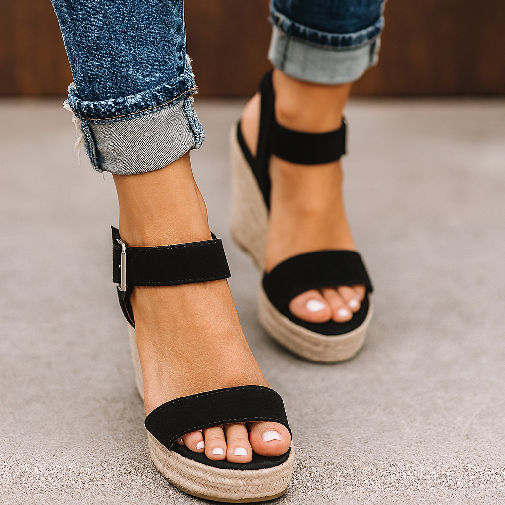Damen Keilabsatz Sandalen Offene Zehenpartie Jasmin - Norvielle