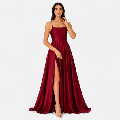 Damen Hochzeitsgast Maxikleid Mit Schlitz