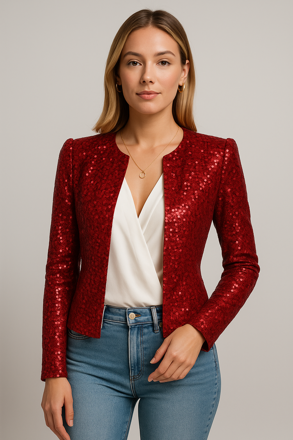 Damen Blazer Strukturiert Zeitloses Design Schwarz - Norvielle