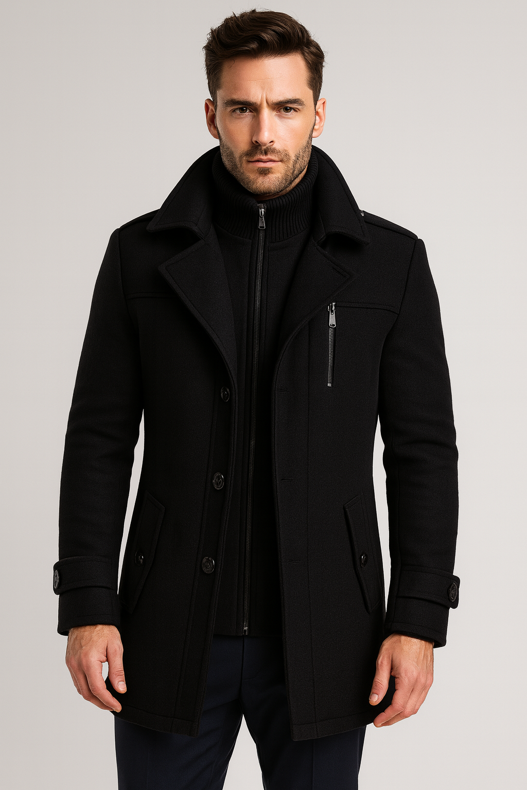 Herren Langarmmantel Herbst Winter Oberbekleidung