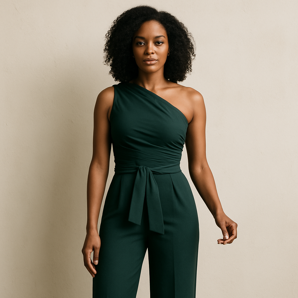 Damen Jumpsuit Asymmetrischer Schulterabschluss - Norvielle