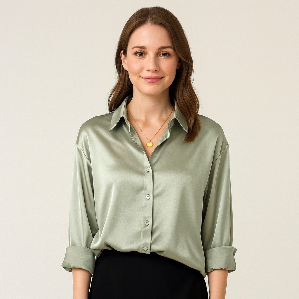 Damenbluse Klassischer Schnitt mit Weiblicher Silhouette - Norvielle