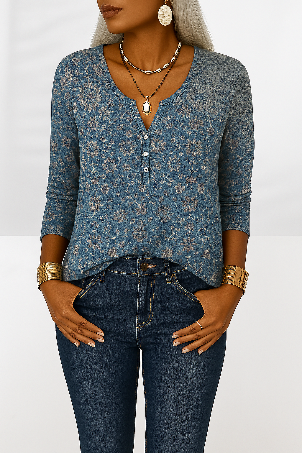 Elegante Damen Bluse Boho Stil