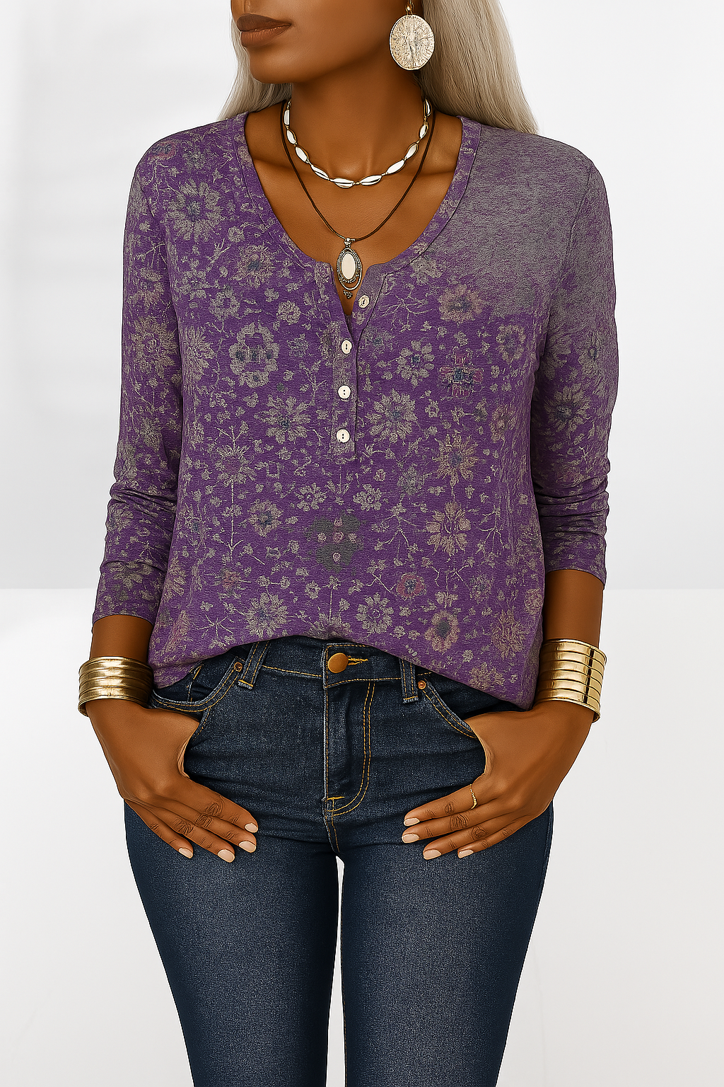 Damen Boho Bluse Elegantes Design