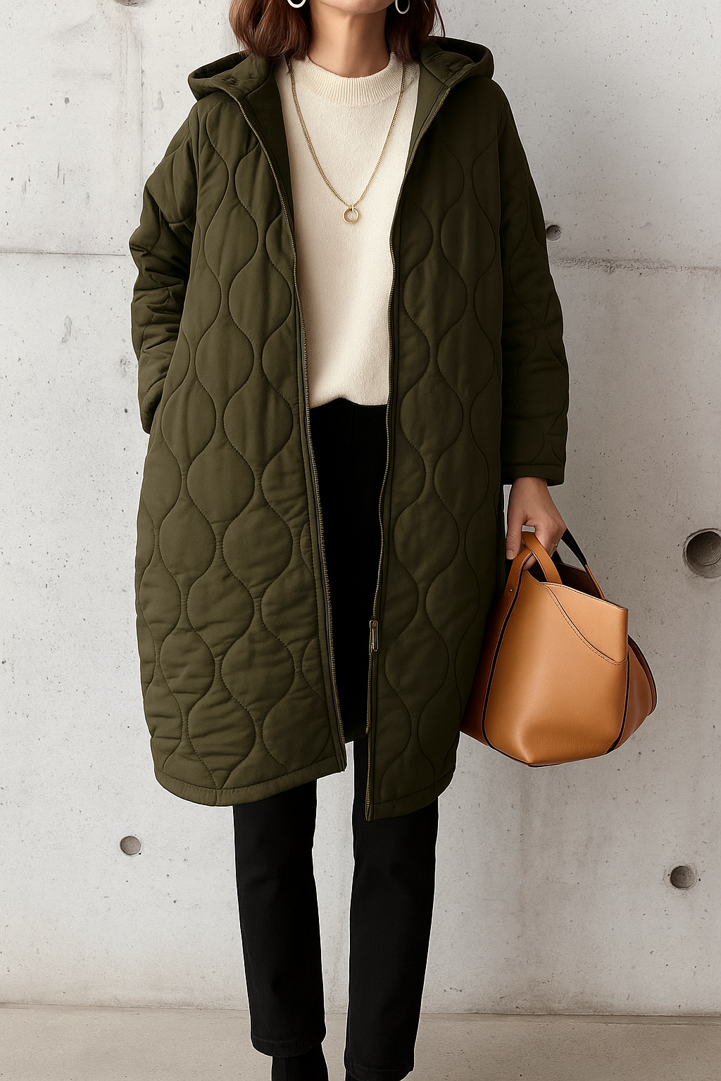 Damen Winterjacke Kapuze Lang - Norvielle
