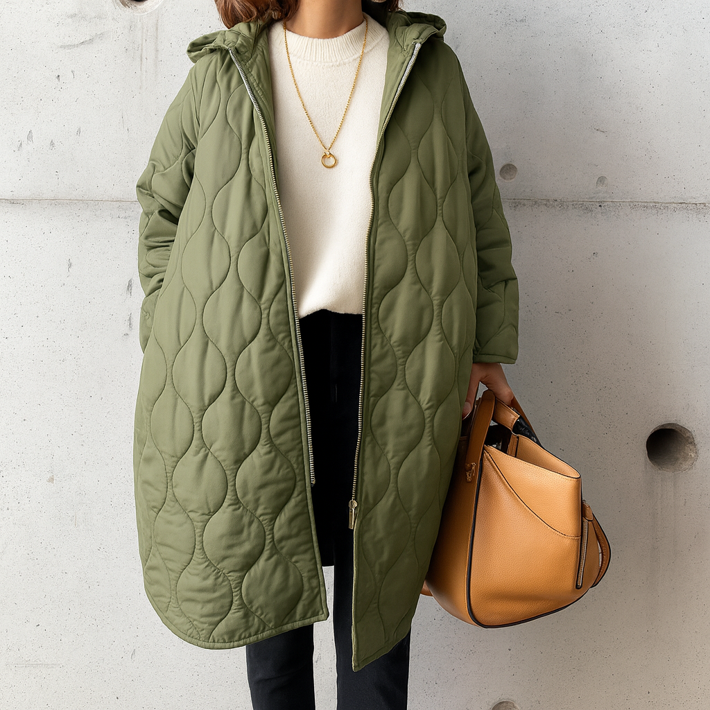 Damen Winterjacke Kapuze Lang