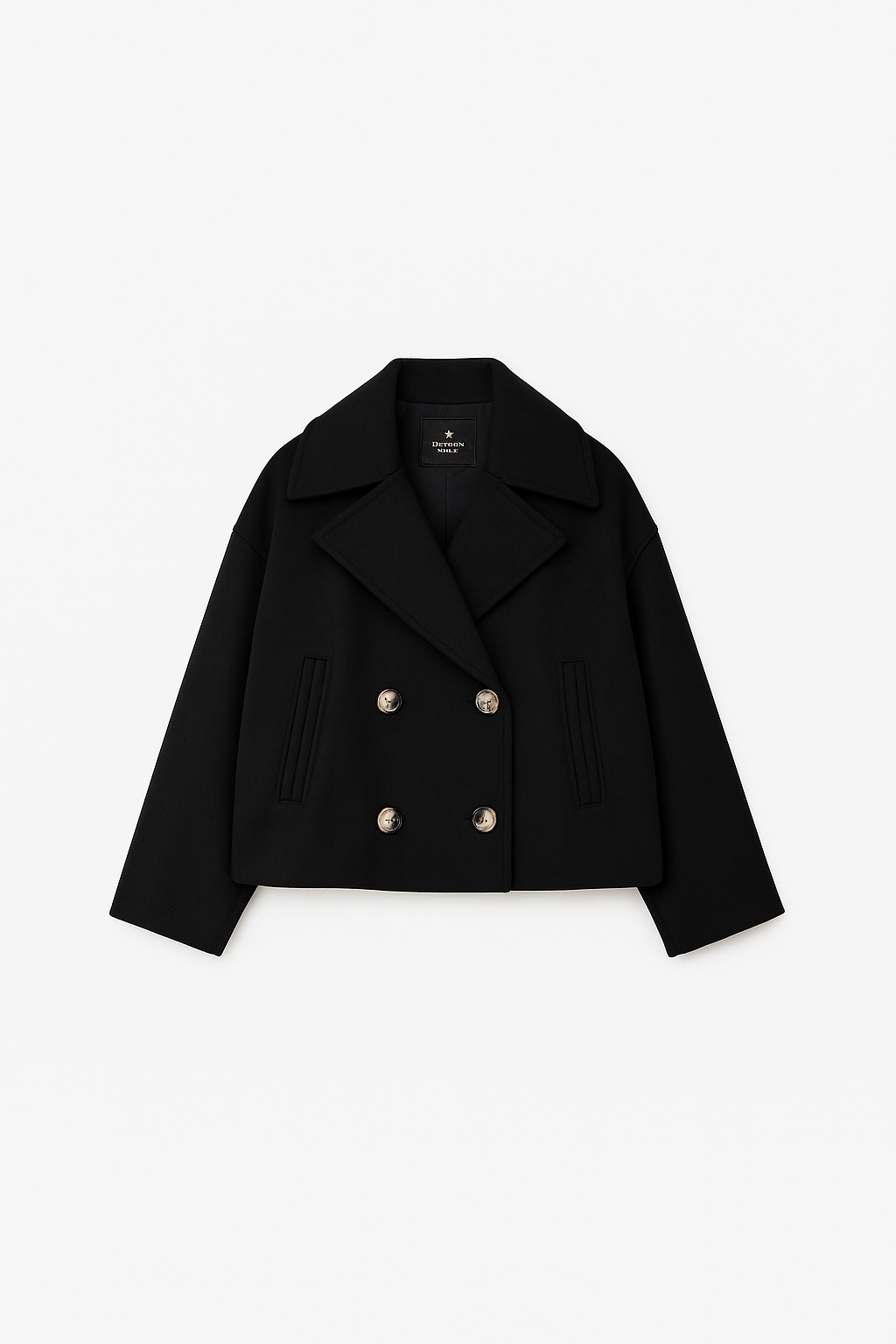 Damen Kurzmantel Doppelknopfleiste Elegantes Design