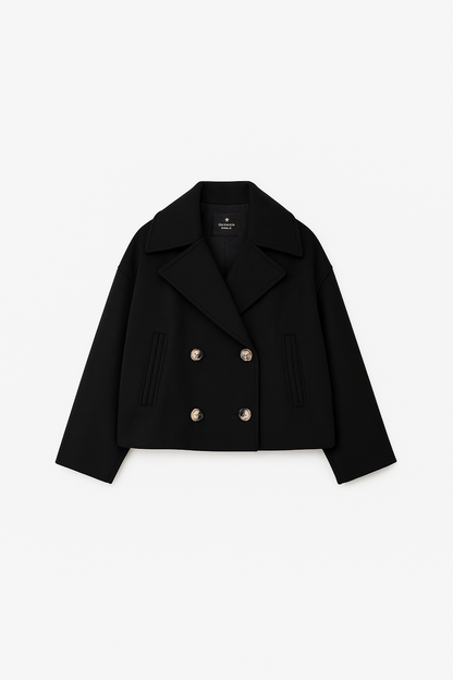 Damen Kurzmantel Doppelknopfleiste Elegantes Design