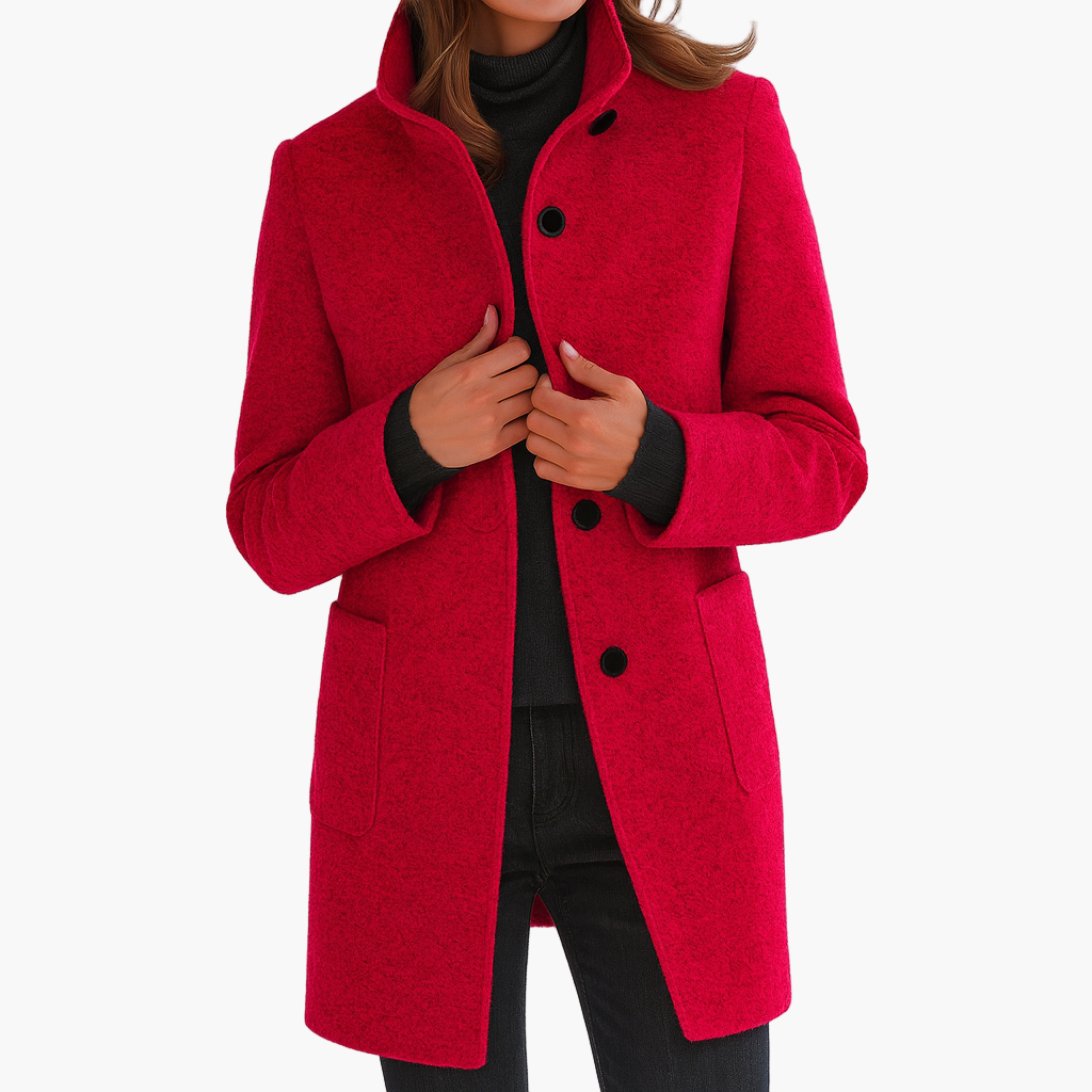 Norvielle Damen Kurzmantel Modern Elegant Übergangsjacke