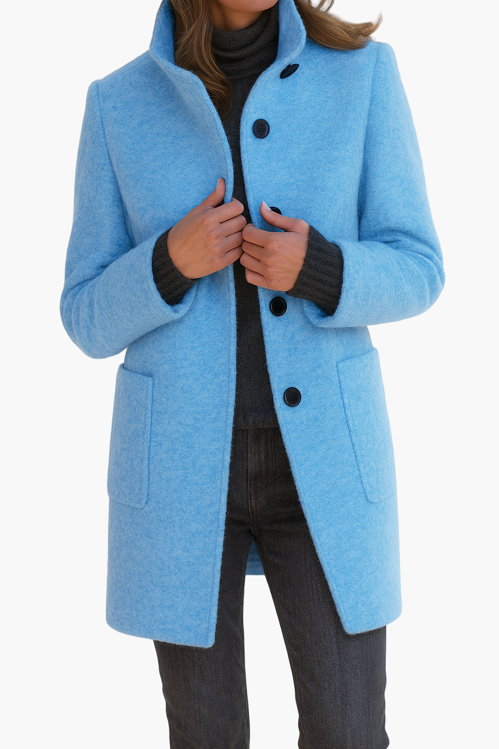 Norvielle Damen Kurzmantel Modern Elegant Übergangsjacke