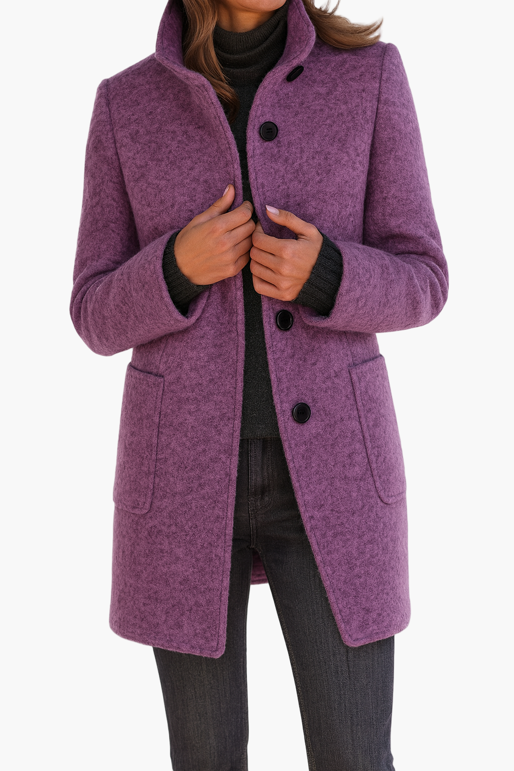 Norvielle Damen Kurzmantel Modern Elegant Übergangsjacke