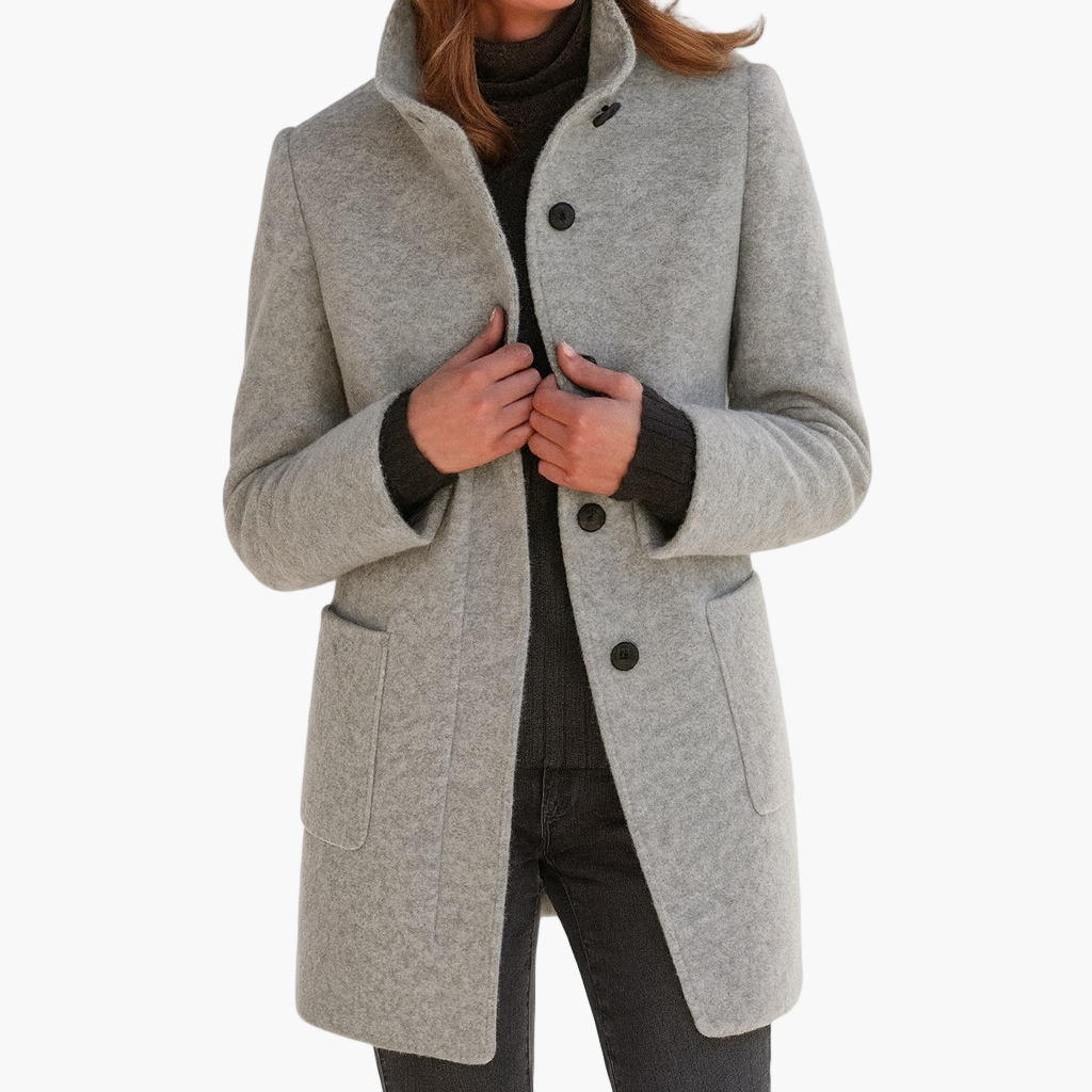 Norvielle Damen Kurzmantel Modern Elegant Übergangsjacke