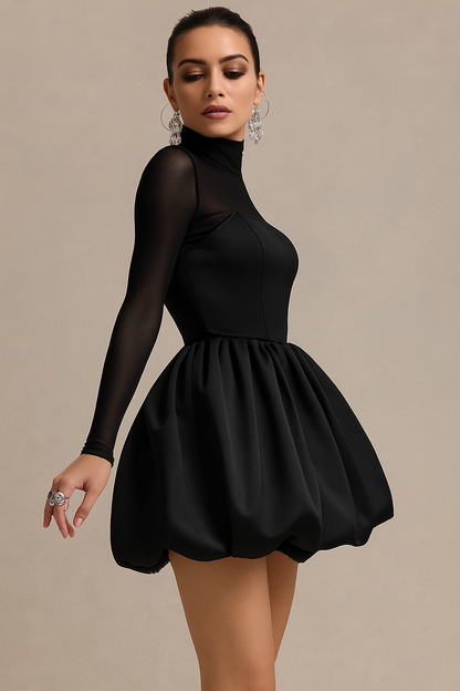 Damen Kleid Kurz Volants V-Ausschnitt