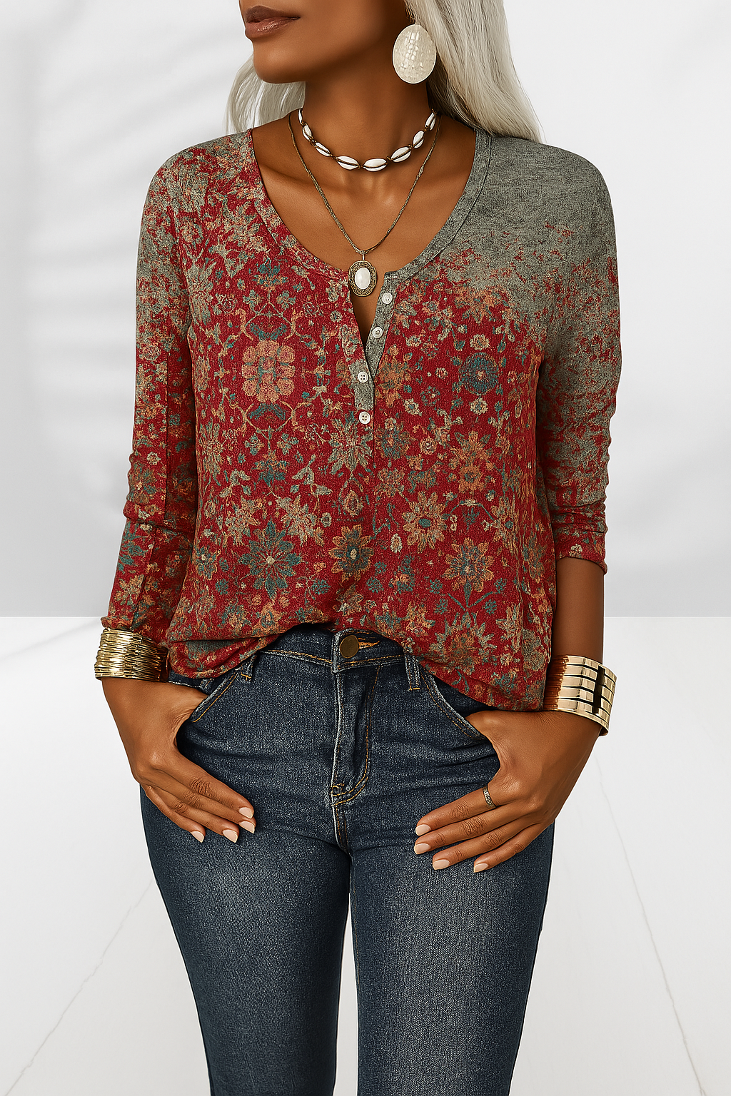 Elegante Damen Bluse Boho Stil - Norvielle
