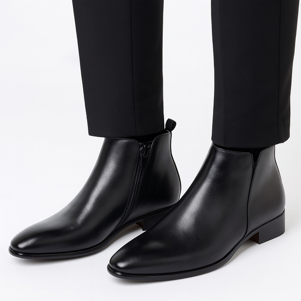 Herren Stiefel Glatte Schaftform Elastischer Seiteneinsatz