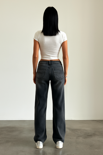 Damenjeans Mid Waist Weite Bein Elaris Jeans 4 Farben