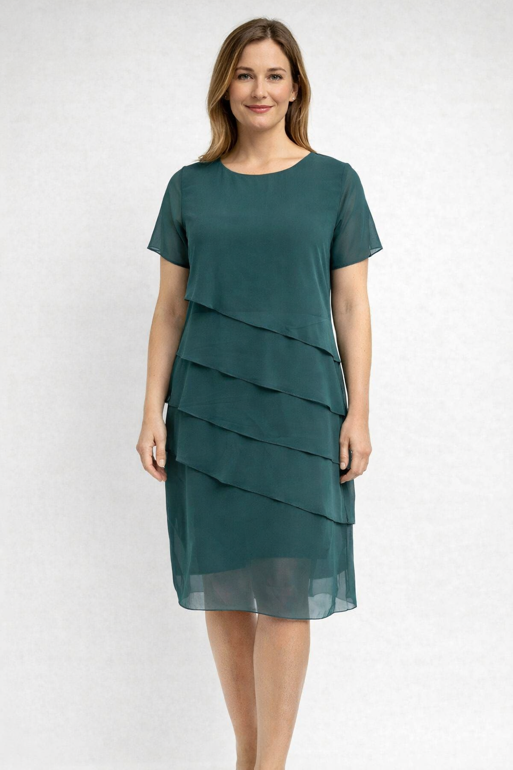 Damen Cocktailkleid Midi Kurzärmelig - Norvielle