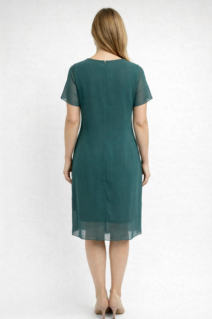 Damen Cocktailkleid Midi Kurzärmelig
