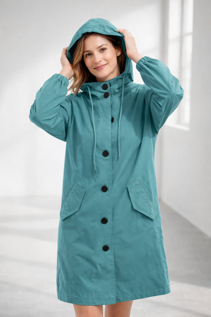 Damen Langjacke mit Kapuze