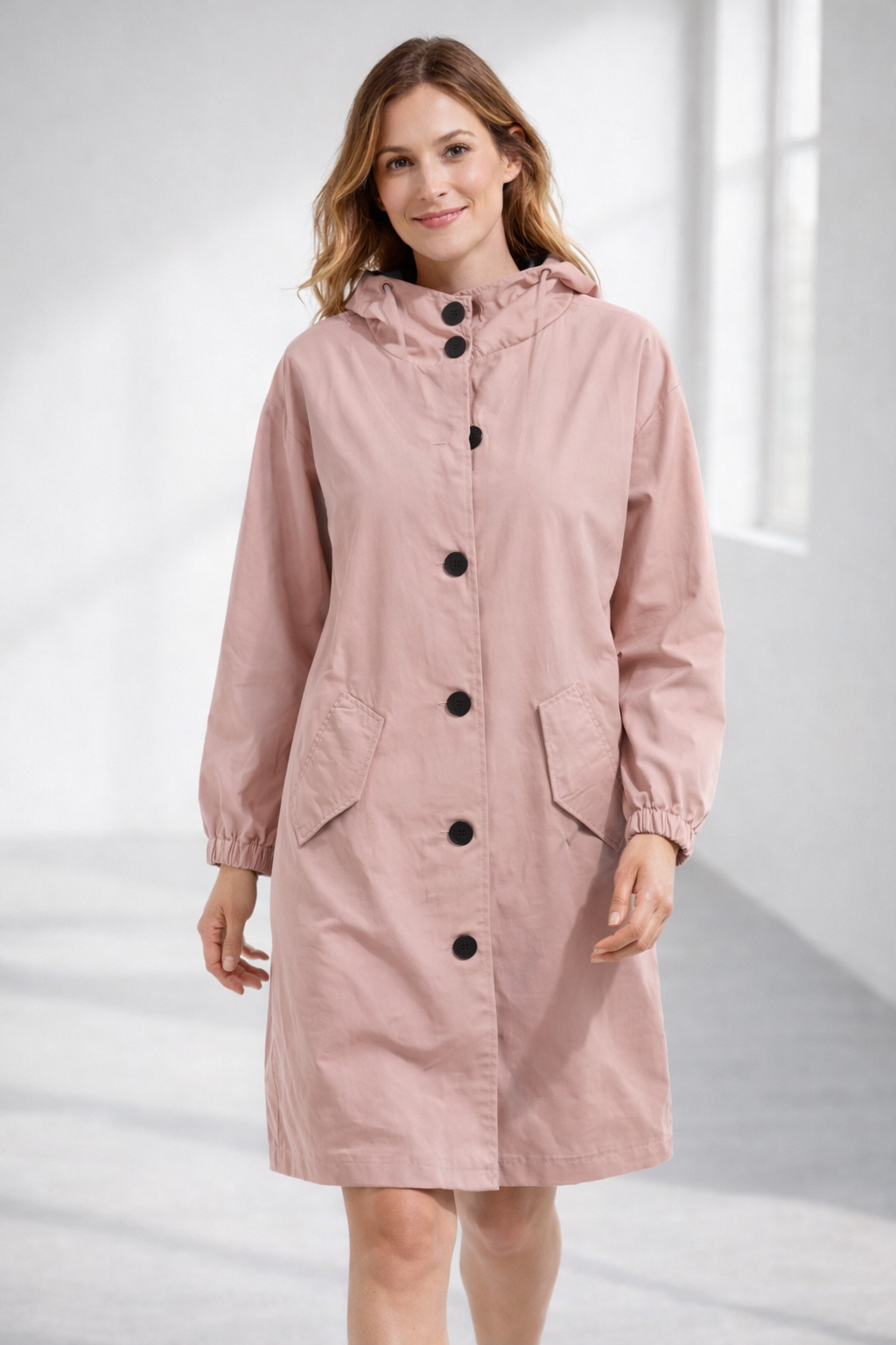 Damen Langjacke mit Kapuze
