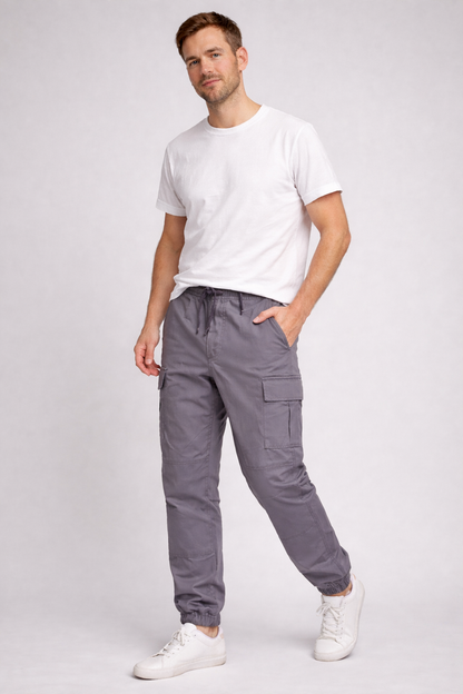 Herren Cargo-Hose Mehrere Taschen Baumwolle Beige