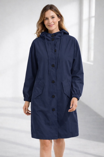 Damen Langjacke mit Kapuze
