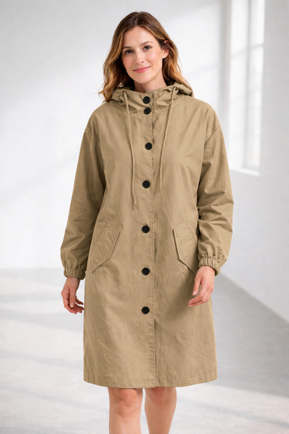 Damen Langjacke mit Kapuze