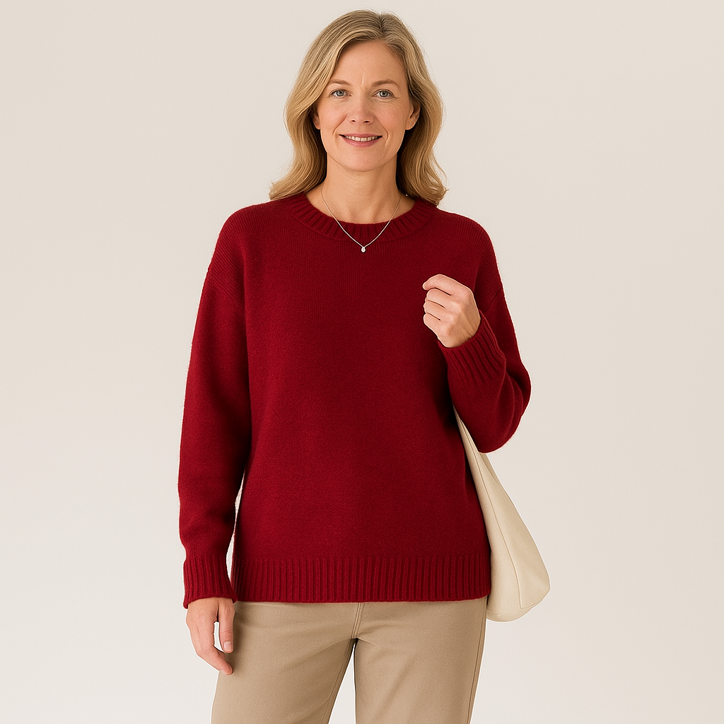 Damen Pullover Weite Passform Langärmlig - Norvielle