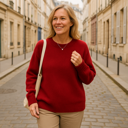 Damen Pullover Weite Passform Langärmlig