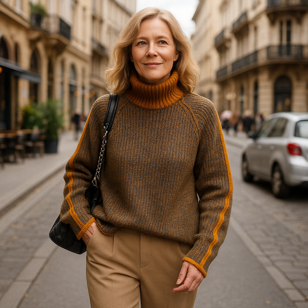 Damen Pullover Norwegermuster Gerade Passform