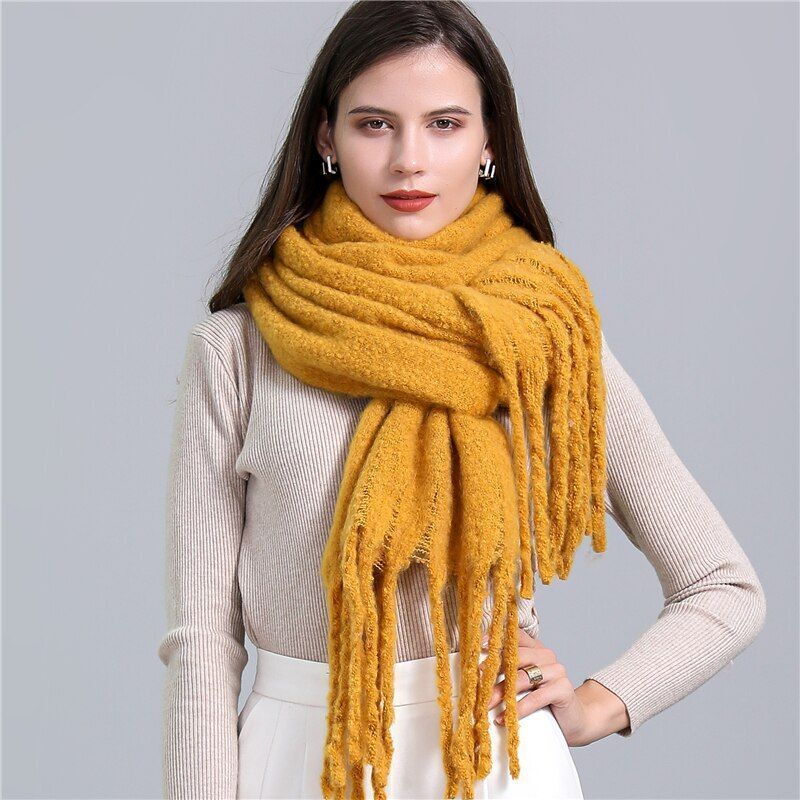 Damen Kariert Schal Großzügig Geschnitten